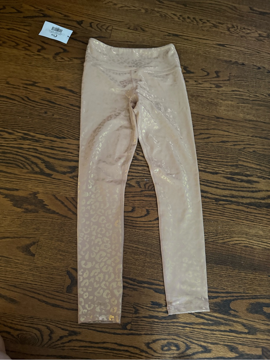 Zyia Gold Leopard Print Activewear In Blush